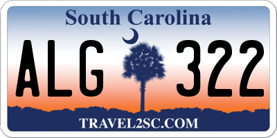 SC license plate ALG322
