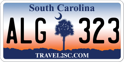 SC license plate ALG323