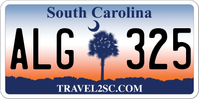 SC license plate ALG325