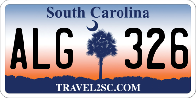 SC license plate ALG326
