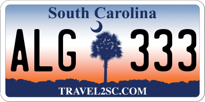 SC license plate ALG333