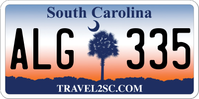 SC license plate ALG335