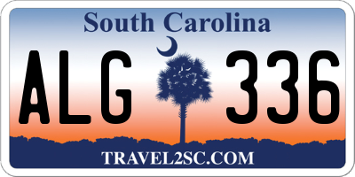 SC license plate ALG336