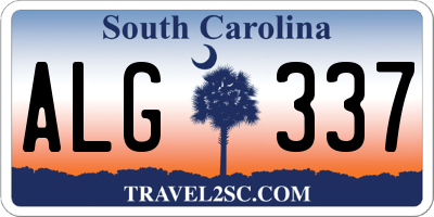 SC license plate ALG337