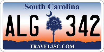 SC license plate ALG342