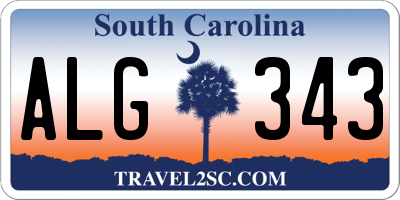 SC license plate ALG343
