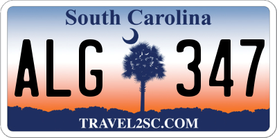 SC license plate ALG347