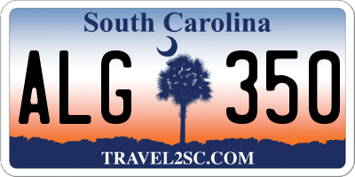 SC license plate ALG350