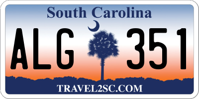 SC license plate ALG351