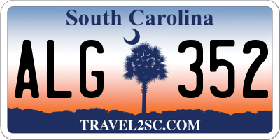 SC license plate ALG352