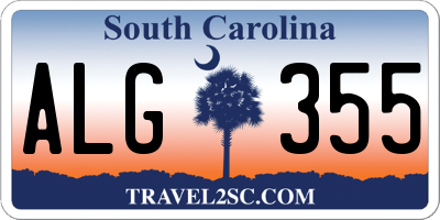 SC license plate ALG355
