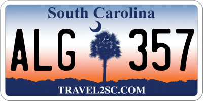 SC license plate ALG357