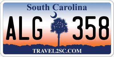 SC license plate ALG358