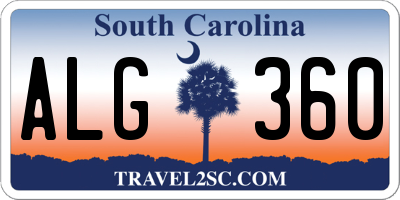 SC license plate ALG360