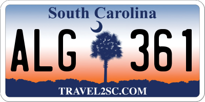 SC license plate ALG361