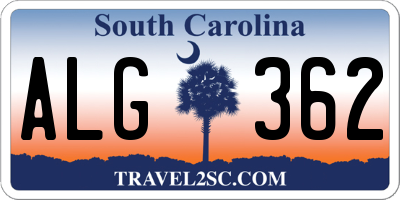 SC license plate ALG362