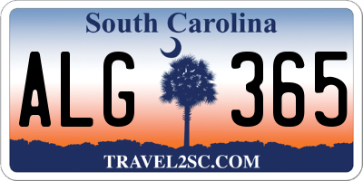 SC license plate ALG365