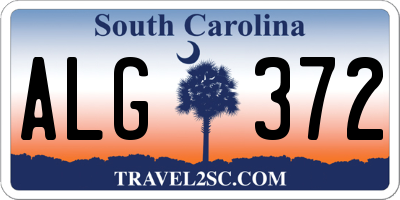 SC license plate ALG372