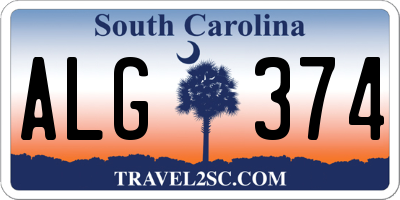 SC license plate ALG374