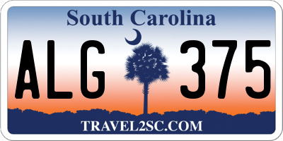 SC license plate ALG375