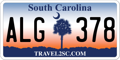 SC license plate ALG378