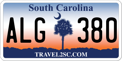 SC license plate ALG380