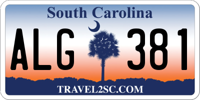 SC license plate ALG381