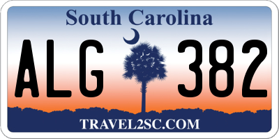 SC license plate ALG382