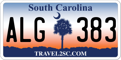 SC license plate ALG383