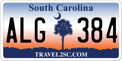 SC license plate ALG384