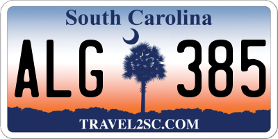 SC license plate ALG385