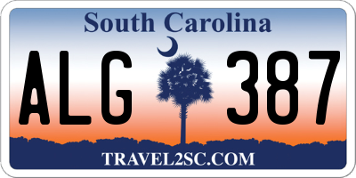 SC license plate ALG387