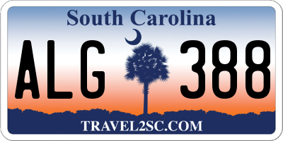 SC license plate ALG388