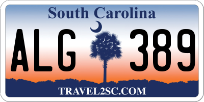 SC license plate ALG389