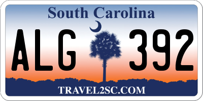 SC license plate ALG392