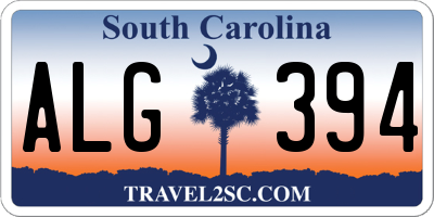 SC license plate ALG394