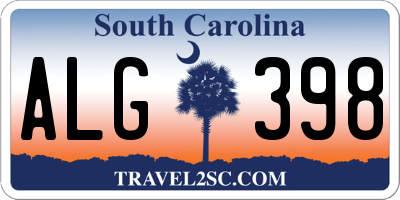 SC license plate ALG398