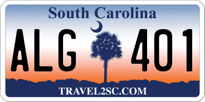 SC license plate ALG401