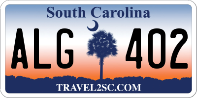 SC license plate ALG402