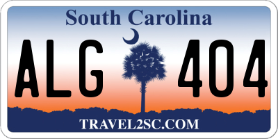 SC license plate ALG404