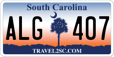 SC license plate ALG407