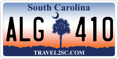 SC license plate ALG410