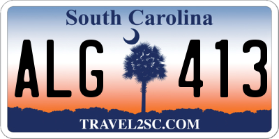 SC license plate ALG413