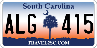 SC license plate ALG415