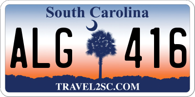SC license plate ALG416