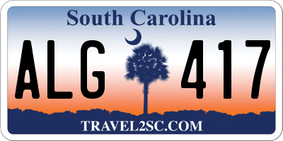SC license plate ALG417