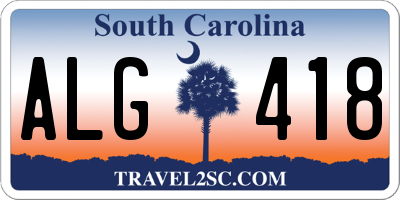 SC license plate ALG418