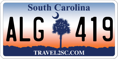 SC license plate ALG419