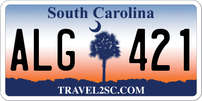 SC license plate ALG421