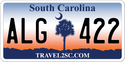 SC license plate ALG422